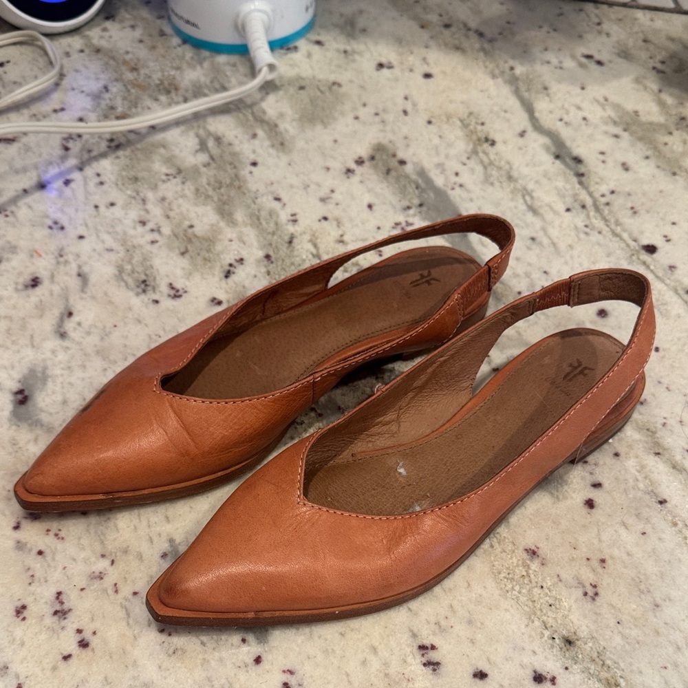 Frye Kenzie Leather Slingback Flats 7.5